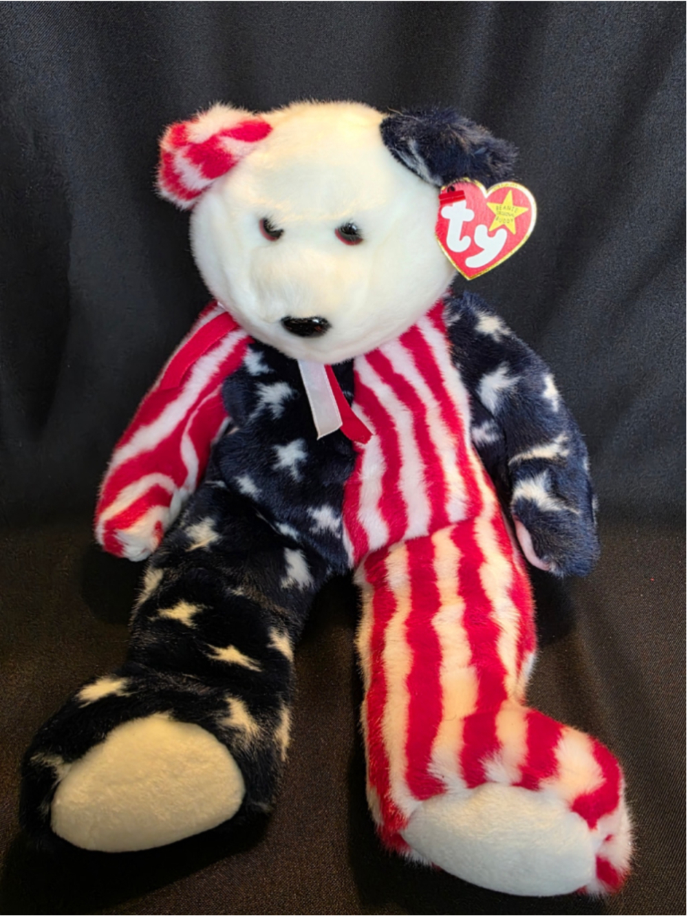 Ty Beanie Buddy Spangle Patriotic Bear Stuffed Animal vintage